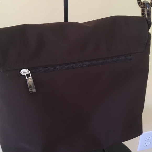 Brown Shoulder Bag with tortoise chain link strap - Picture 6 of 7